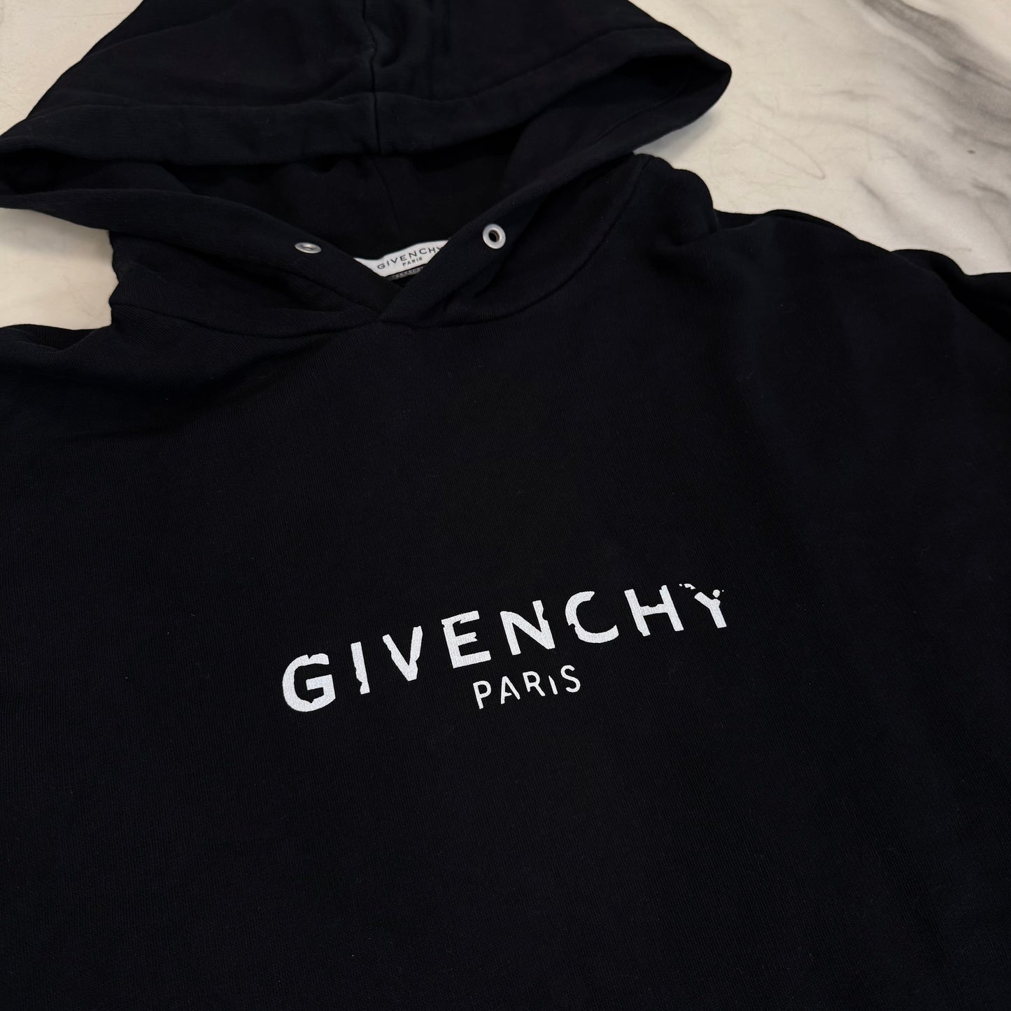 Givenchy Hoodie Distressed Logo Black