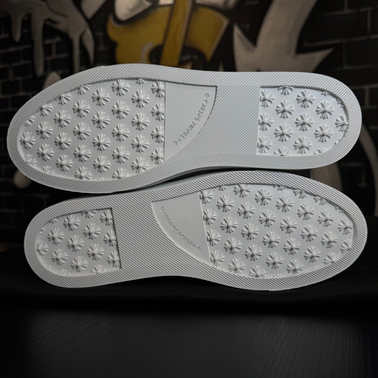 Chrome Hearts Dagger Slip On White Leather
