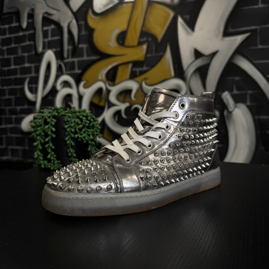 Louboutin Louis Orlato Flat Spikes Metallic