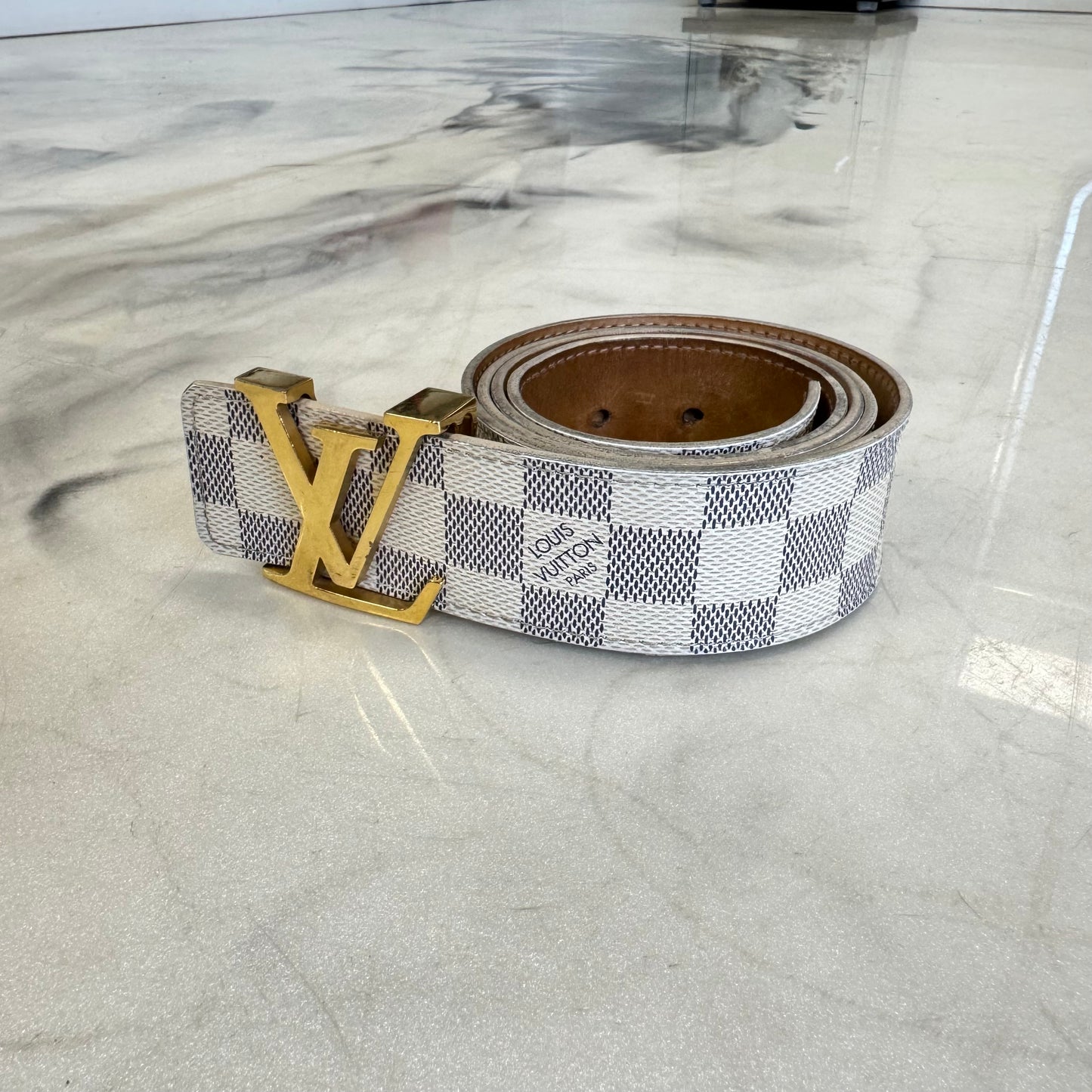 Louis Vuitton Damier Belt White/Gold