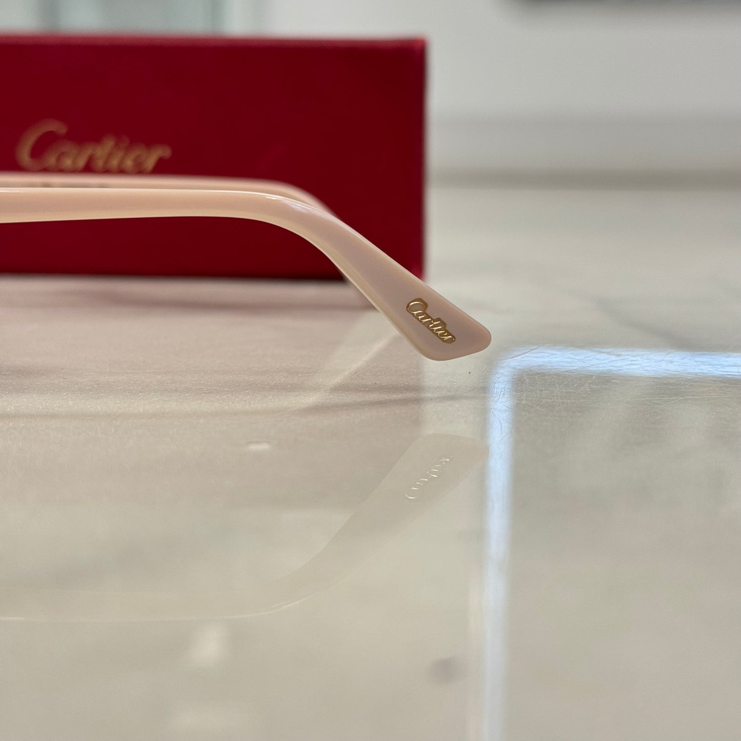 Cartier C Decor Pink Diamond Hardware Diamond Cut Glasses