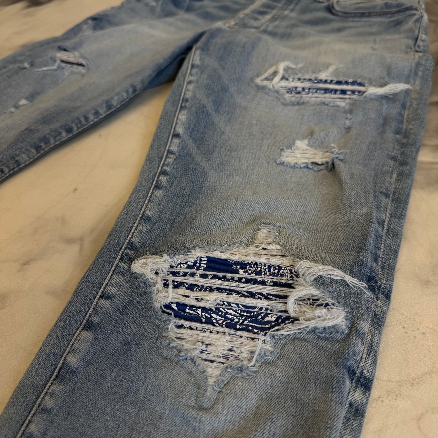 Amiri Bandana Blue Jeans