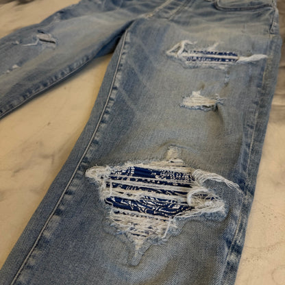 Amiri Bandana Blue Jeans