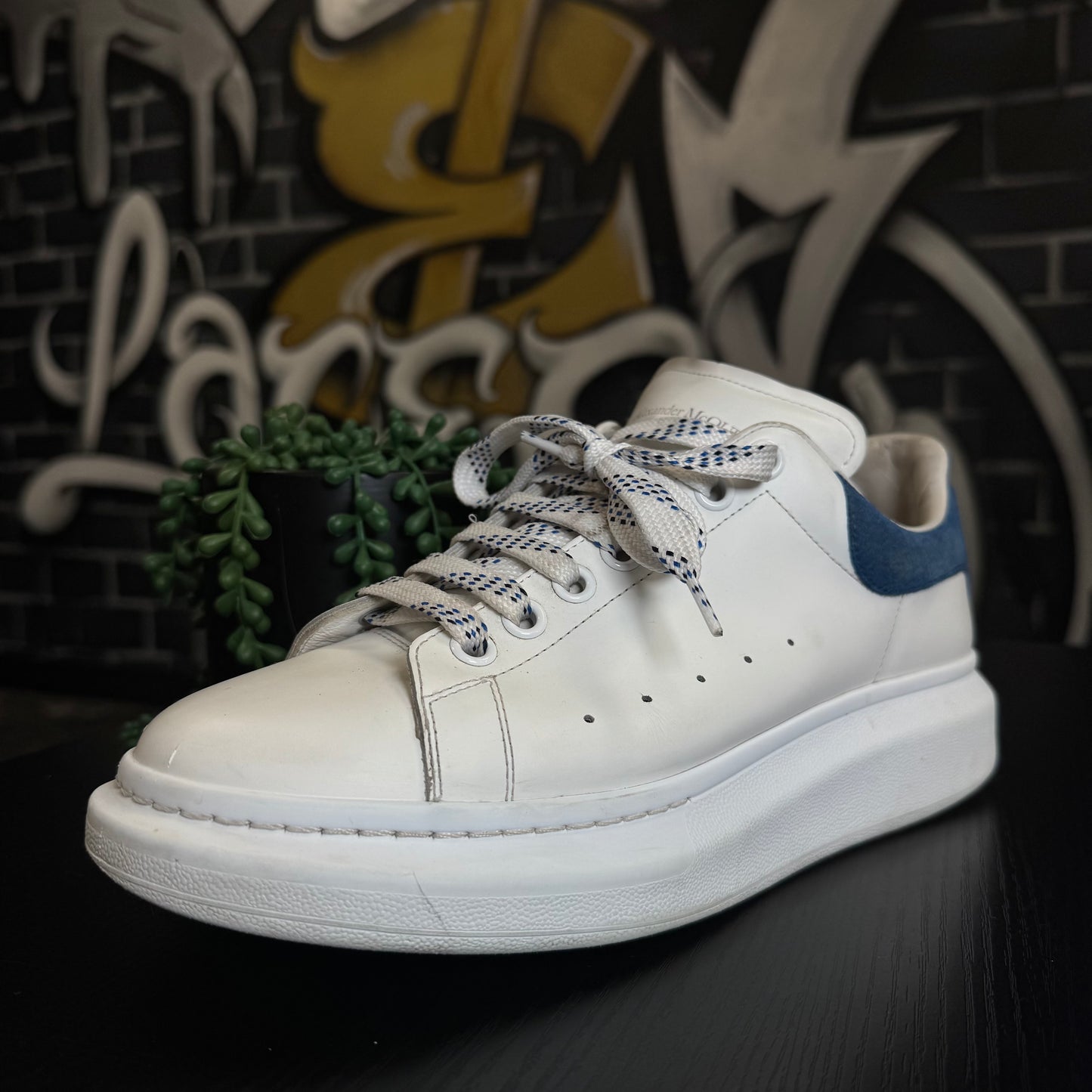 Alexander Mcqueen Oversized Sneakers Crocodile Blue