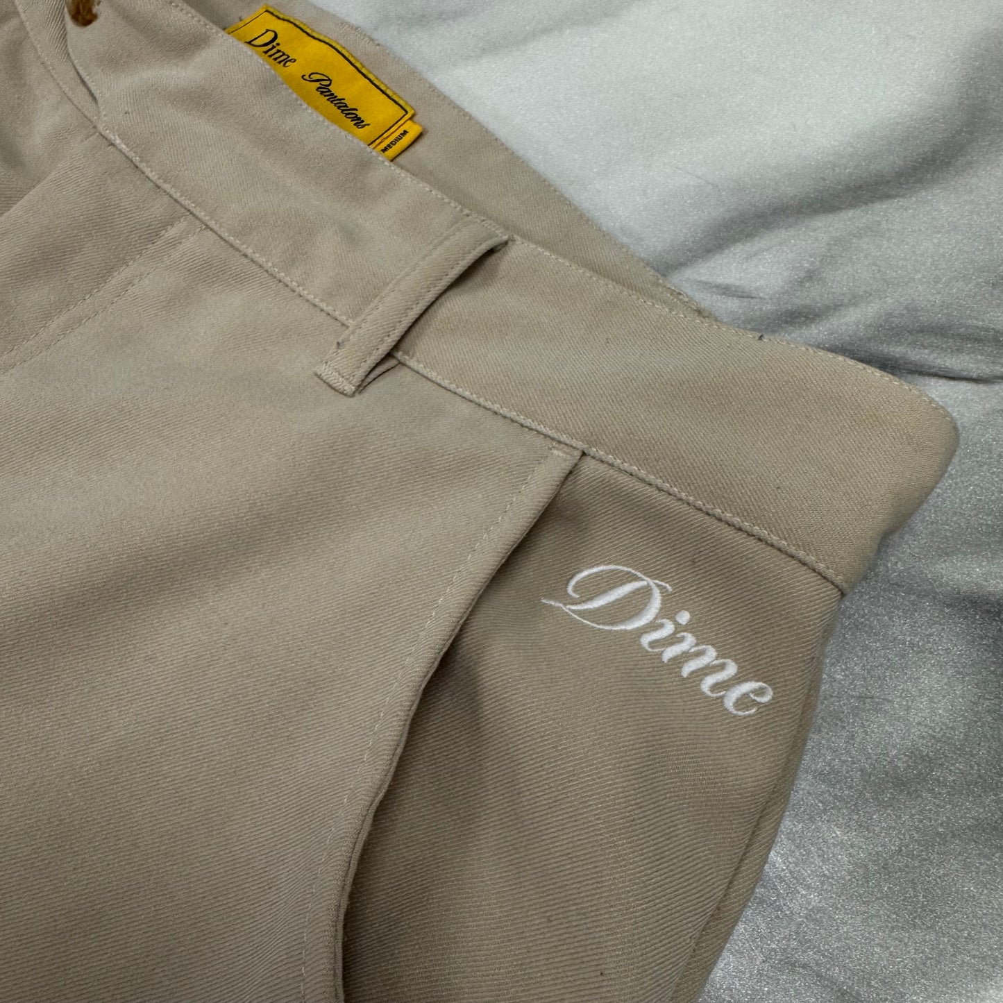 Dime Chino Beige Pants With Studs