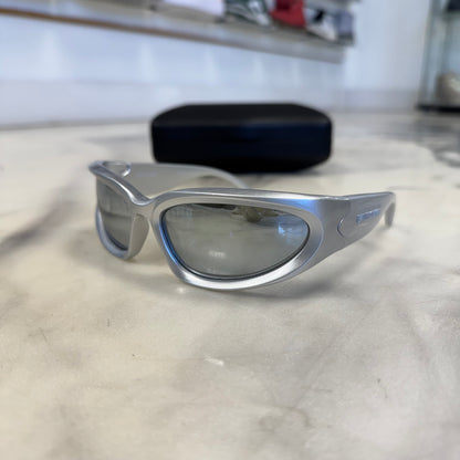 Balenciaga Swift Oval Sunglasses Silver