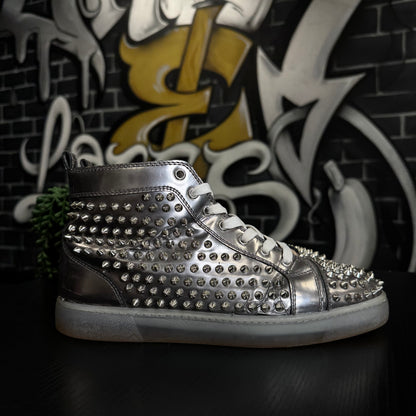 Louboutin Louis Orlato Flat Spikes Metallic