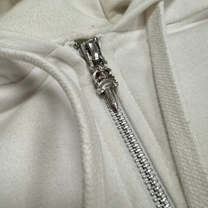 Chrome Hearts Floral Horseshoe Zip Up White