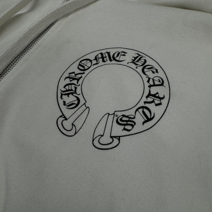 Chrome Hearts Floral Horseshoe Zip Up White
