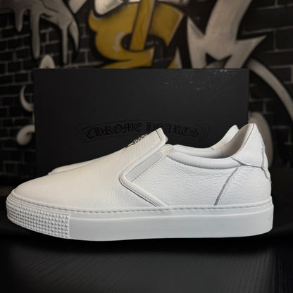 Chrome Hearts Dagger Slip On White Leather
