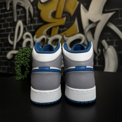 Jordan 1 Mid Cement True Blue