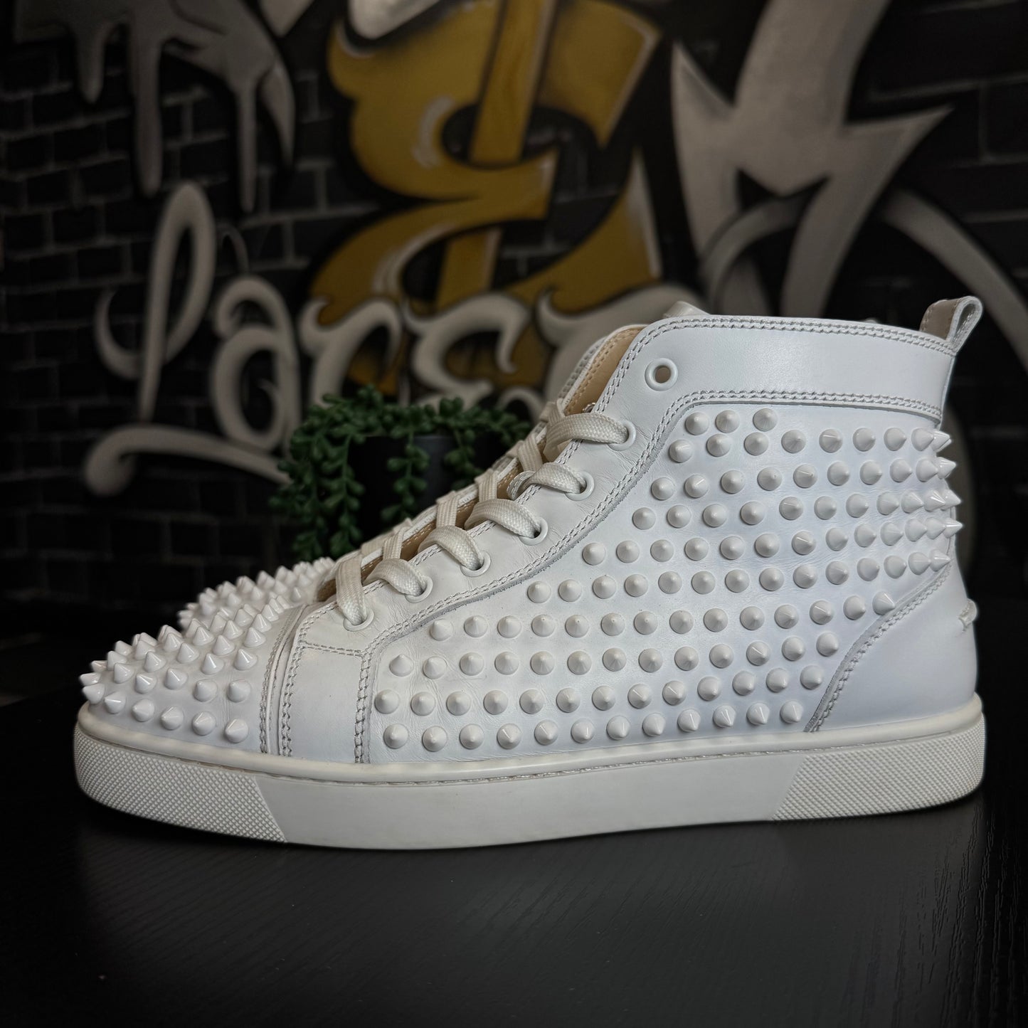 Louboutin Louis Spike Orlato Flat White