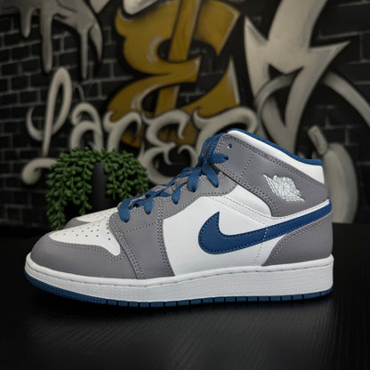 Jordan 1 Mid Cement True Blue