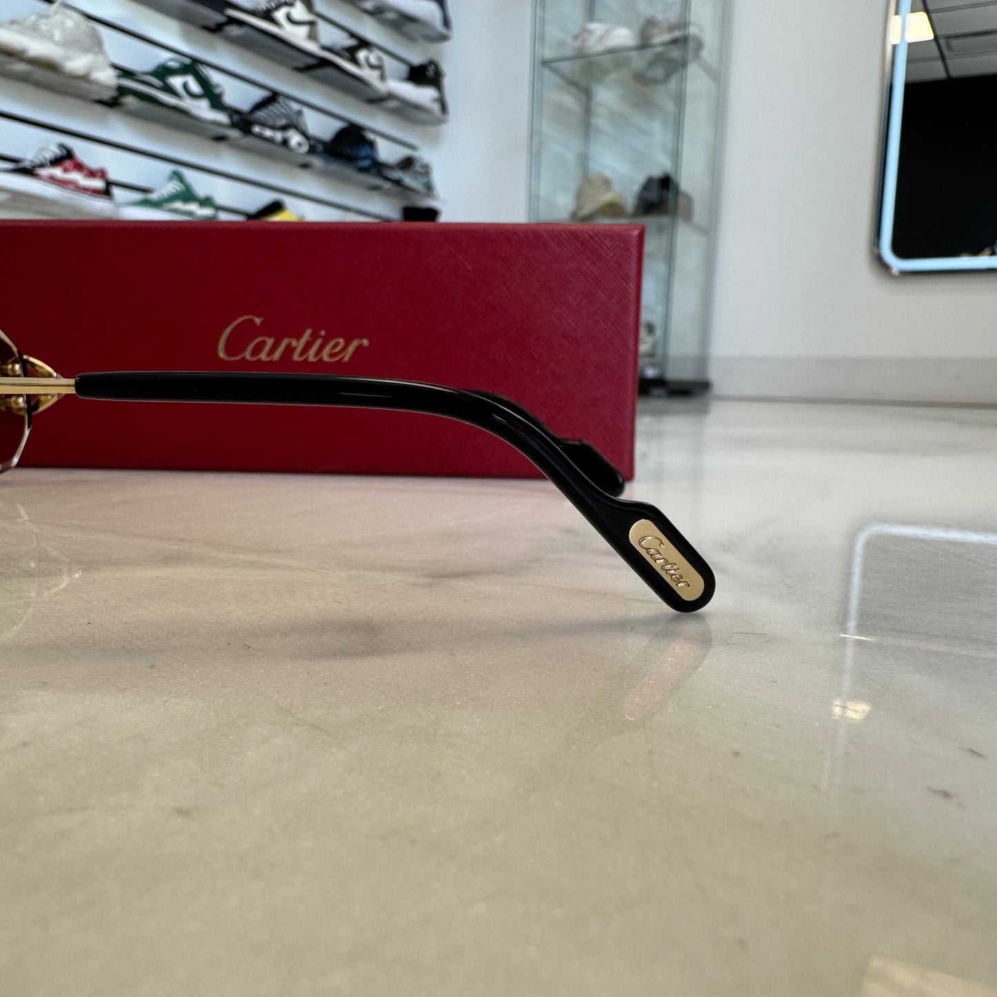 Cartier Small Cs Round Faceted Lenses Gold