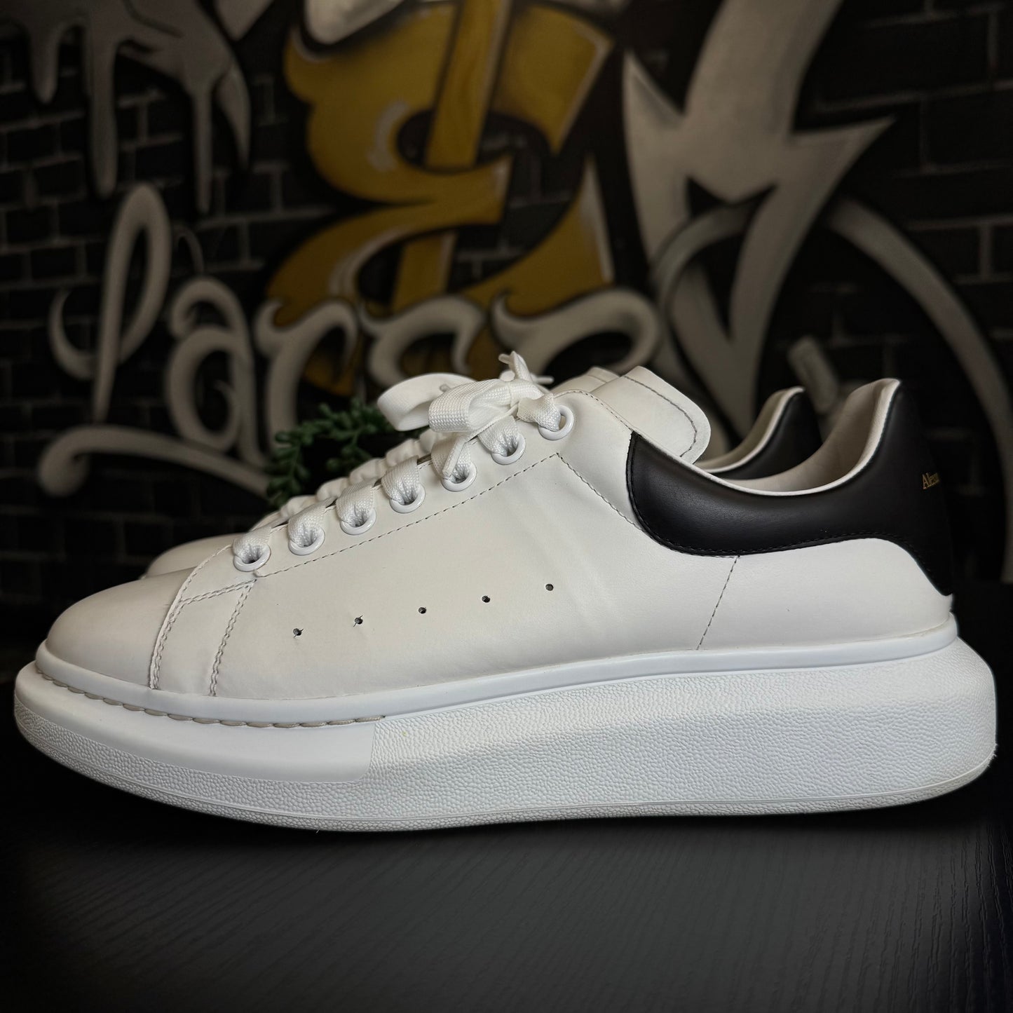 Alexander McQueen Oversized Sneaker Black Heel