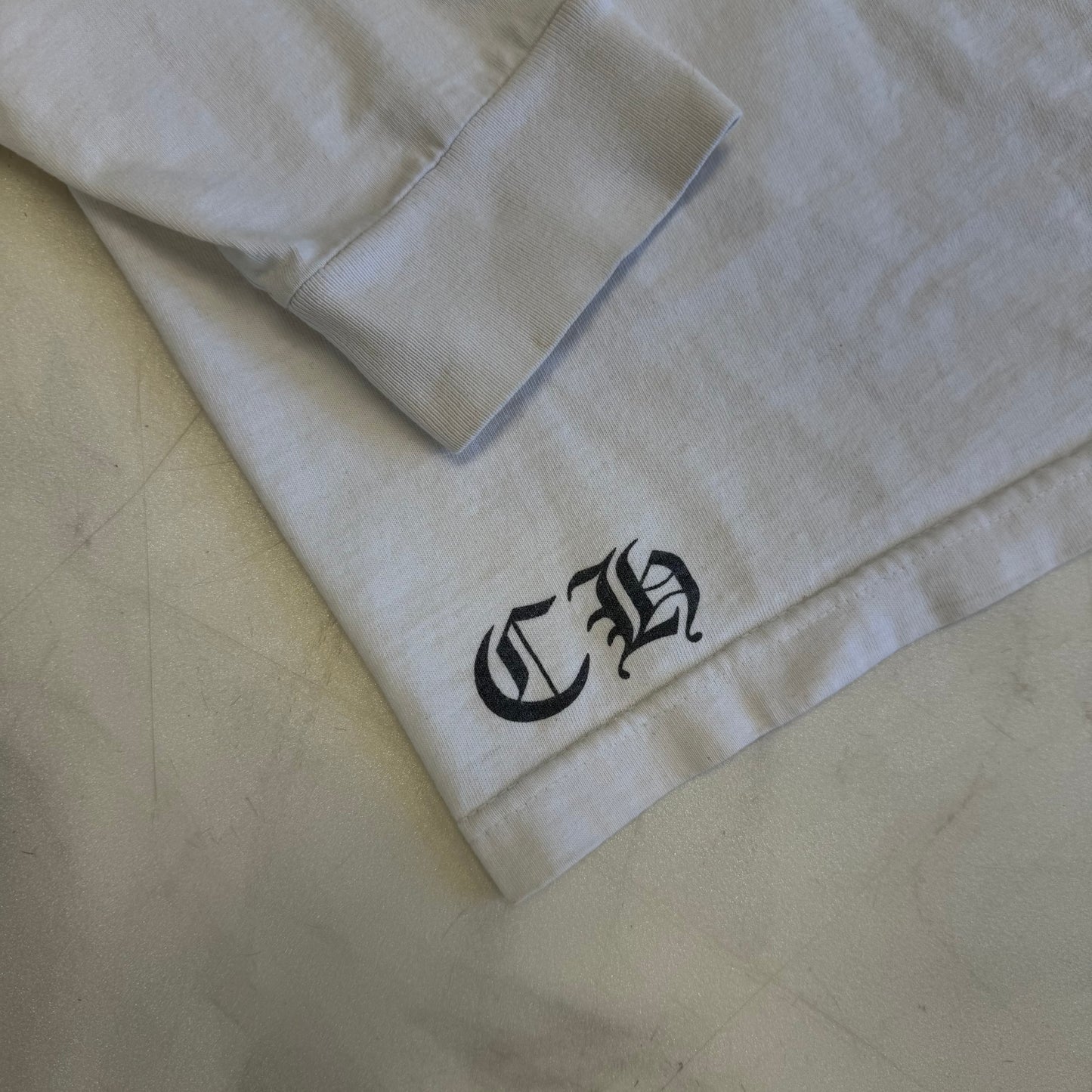 Chrome Hearts Big Cross Back Logo White/Blue