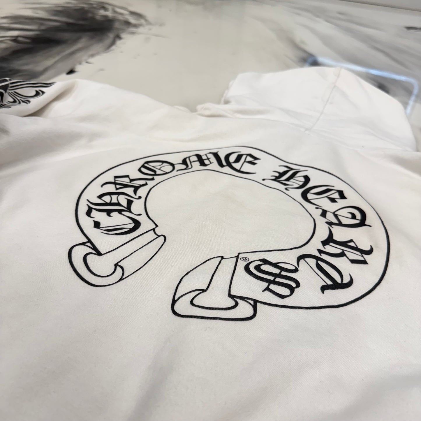 Chrome Hearts Floral Horseshoe Zip Up White