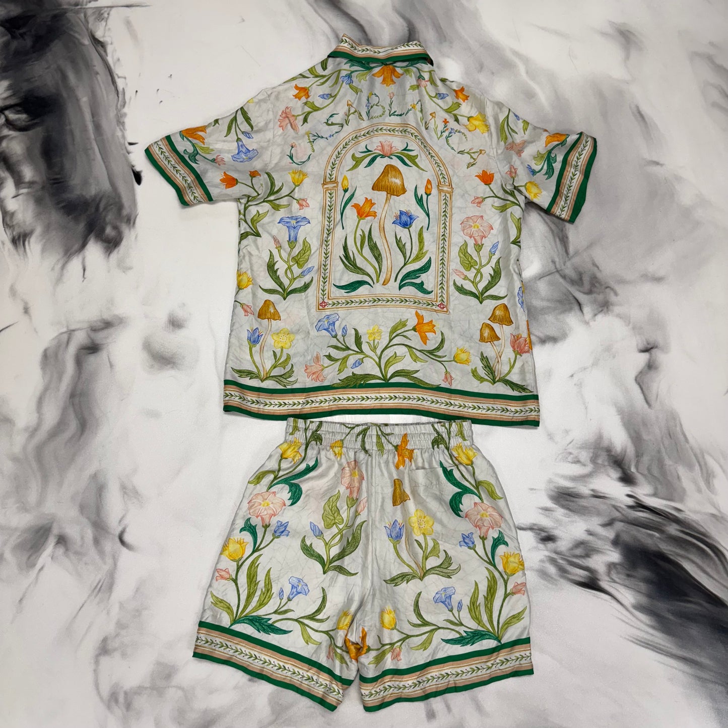 Casablanca L'Arche Fleurie Silk Shirt & Shorts