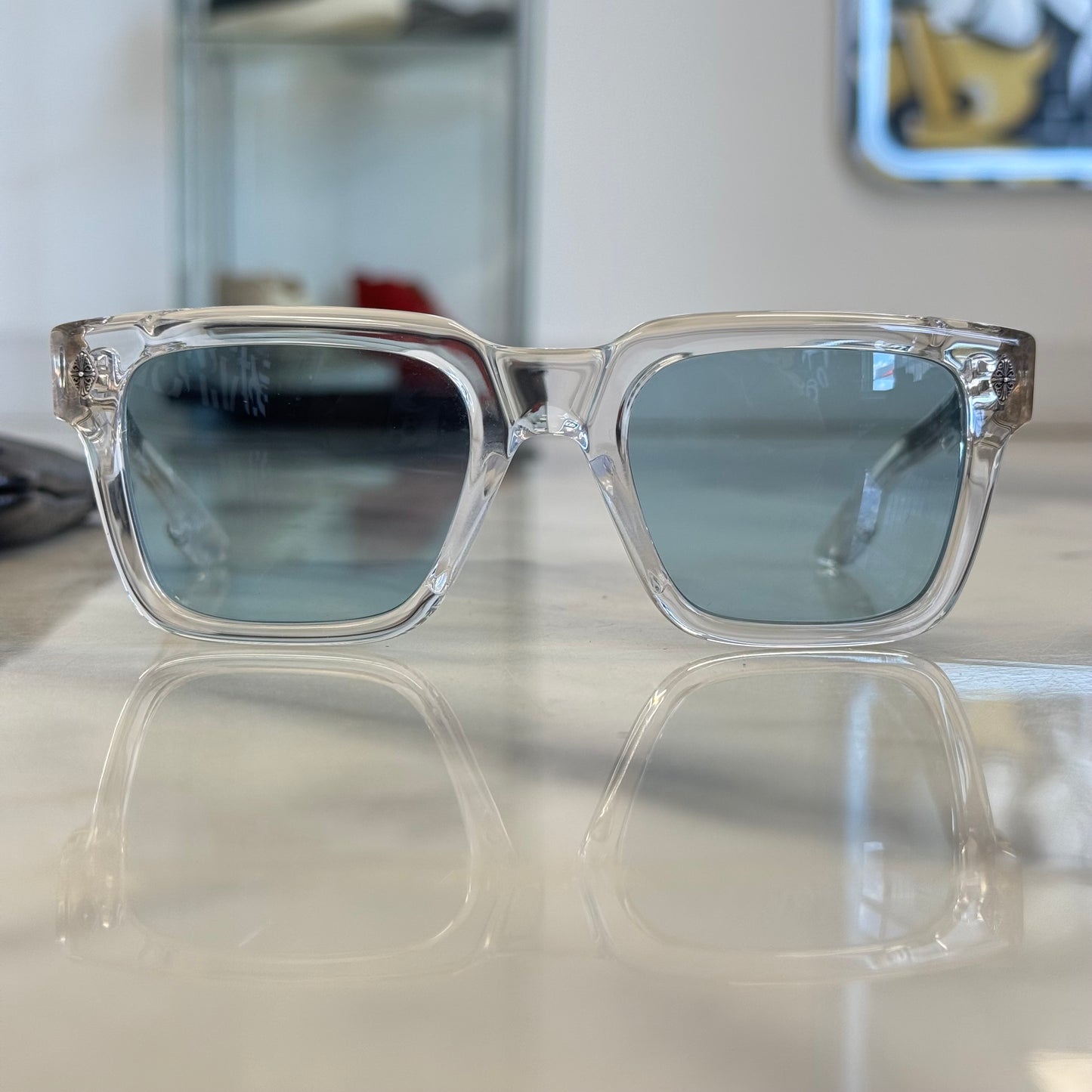 Chrome Hearts Hallamanass Clear Glasses Blue Lenses