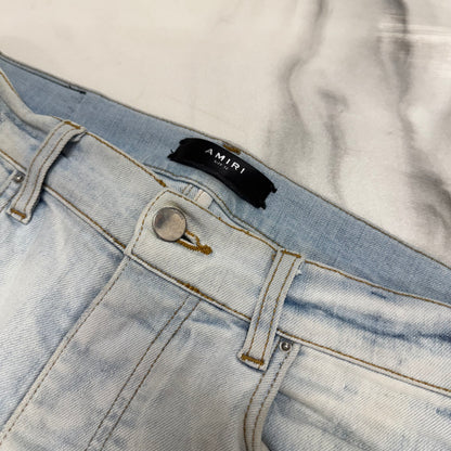 Amiri MX2 Bandana Patch Skinny Jeans Blue
