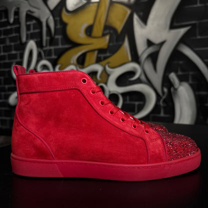 Louboutin Louis Orlato Flat Crystal Red