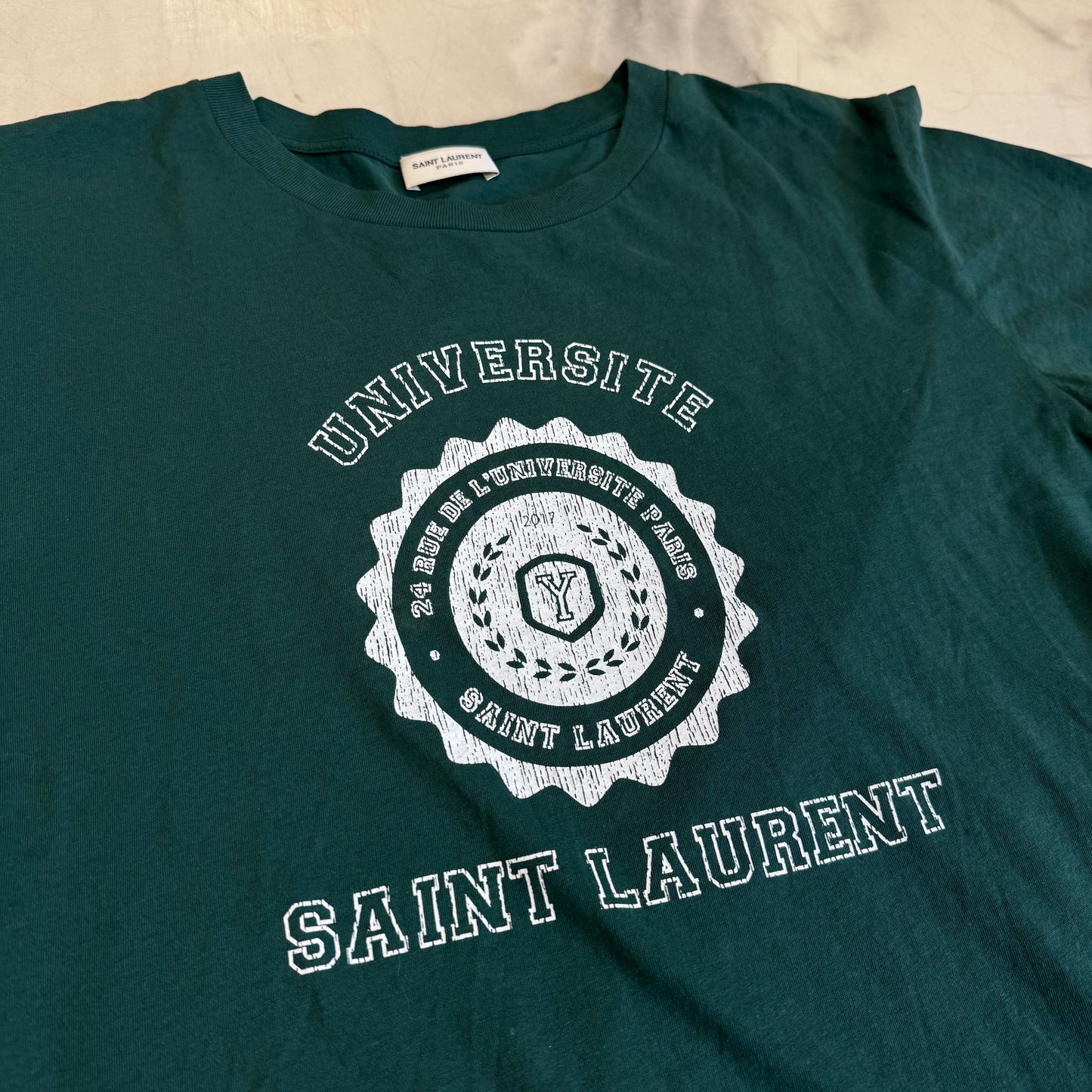 Saint Laurent University Tee Green