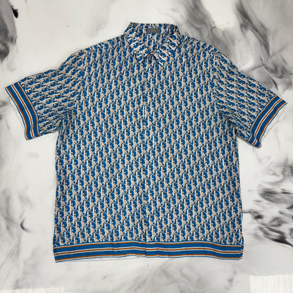 Dior Oblique Silk Shirt Blue