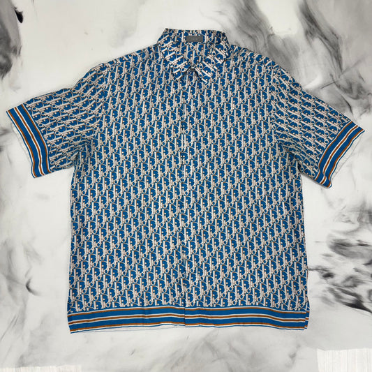 Dior Oblique Silk Shirt Blue