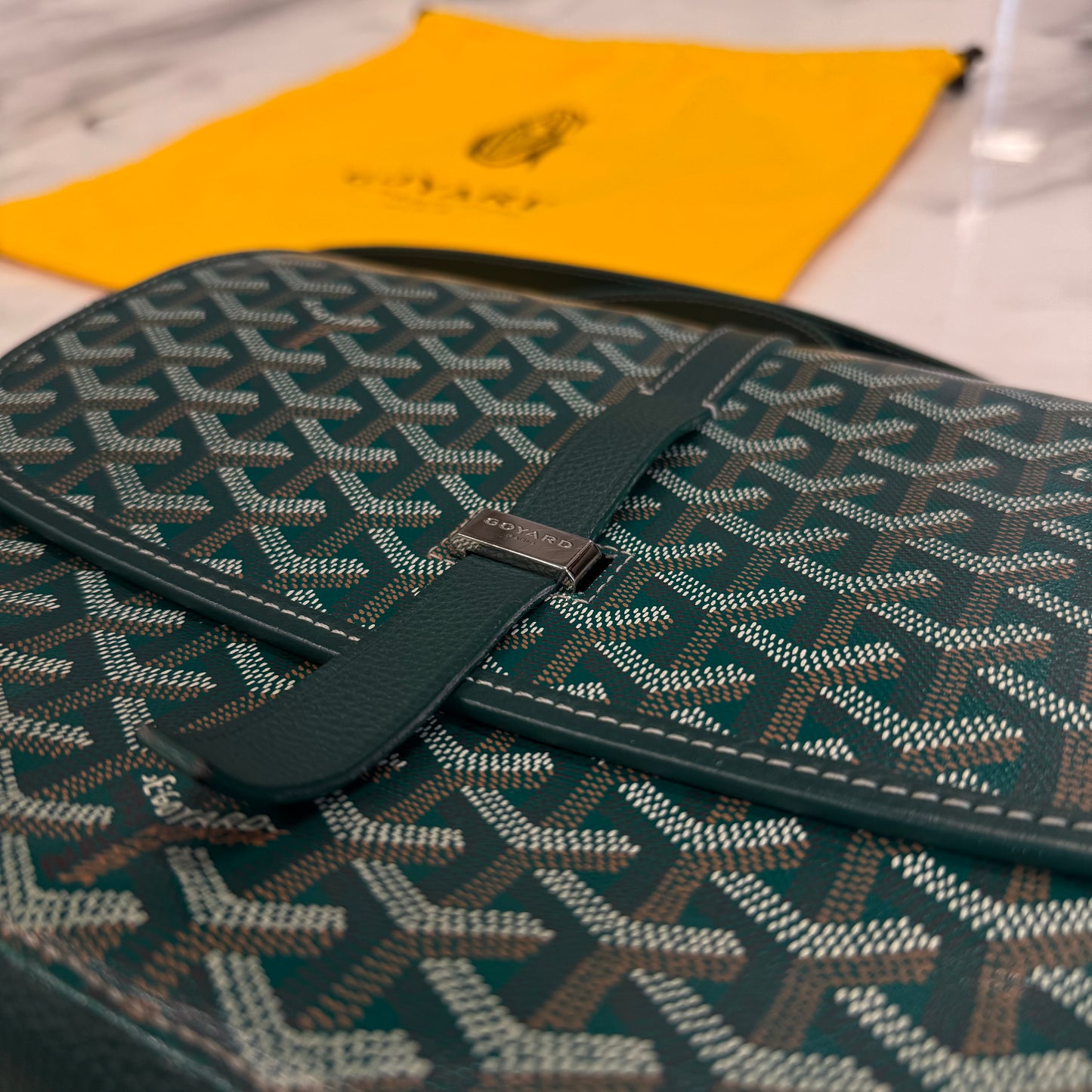 Goyard Belvedere MM Green Messenger Bag