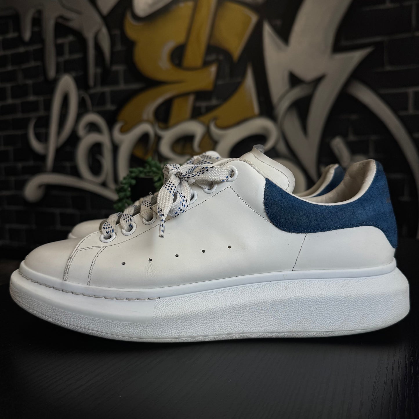 Alexander Mcqueen Oversized Sneakers Crocodile Blue