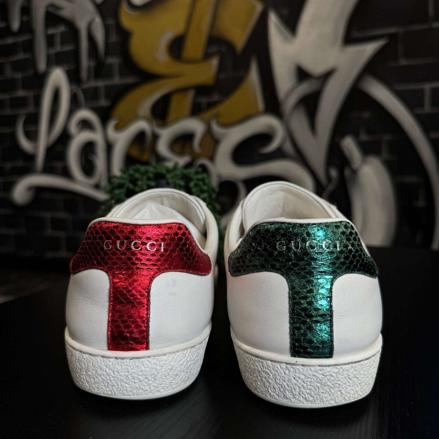 Gucci Ace Tiger White Mismatched Heel