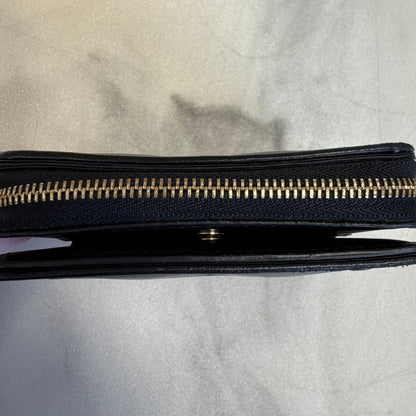 Louis Vuitton Lambskin Embossed Monogram LV Ski Coussin Mini Zippy Wallet Black/Pink