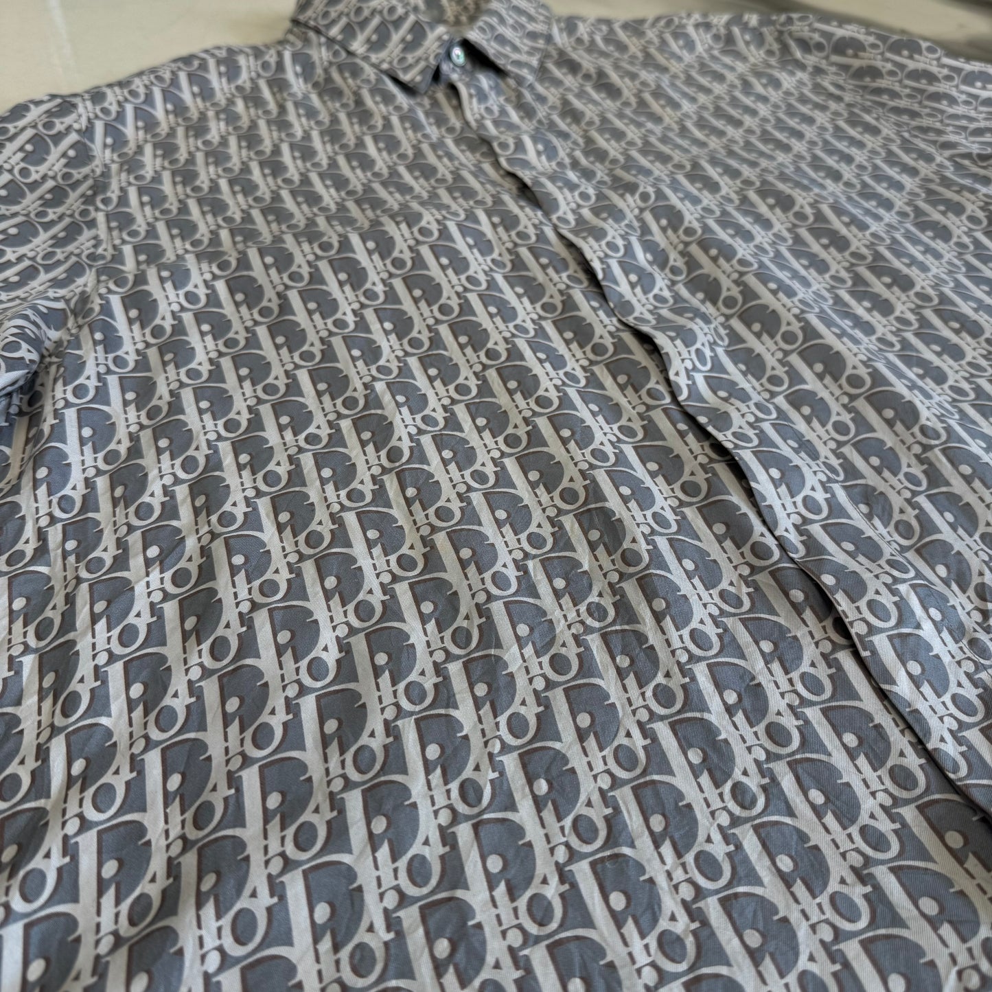Dior Oblique Silk Shirt Grey/White