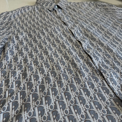 Dior Oblique Silk Shirt Grey/White