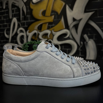 Louboutin Louis Spike Orlato Flat Suede Grey
