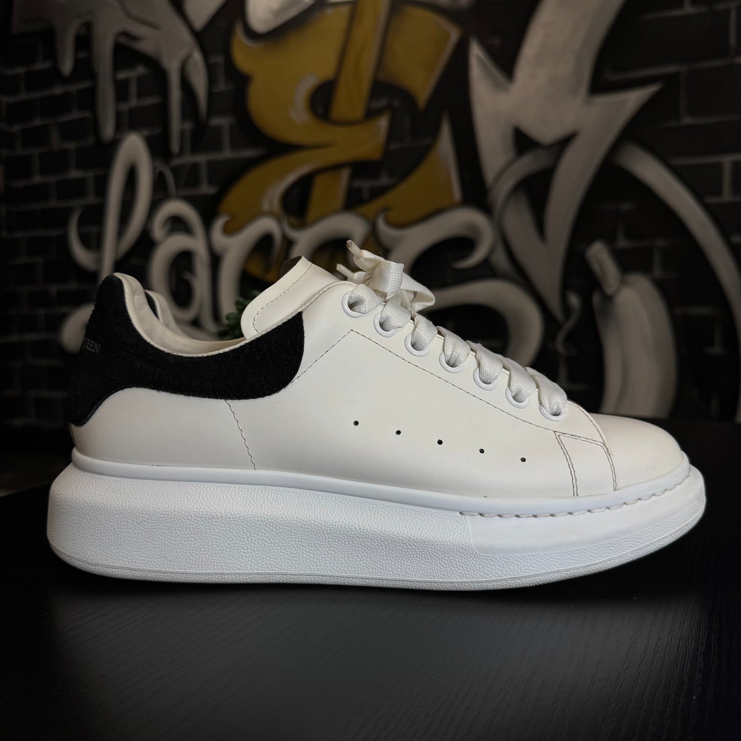 Alexander McQueen Oversized Sneakers Crocodile Suede Black