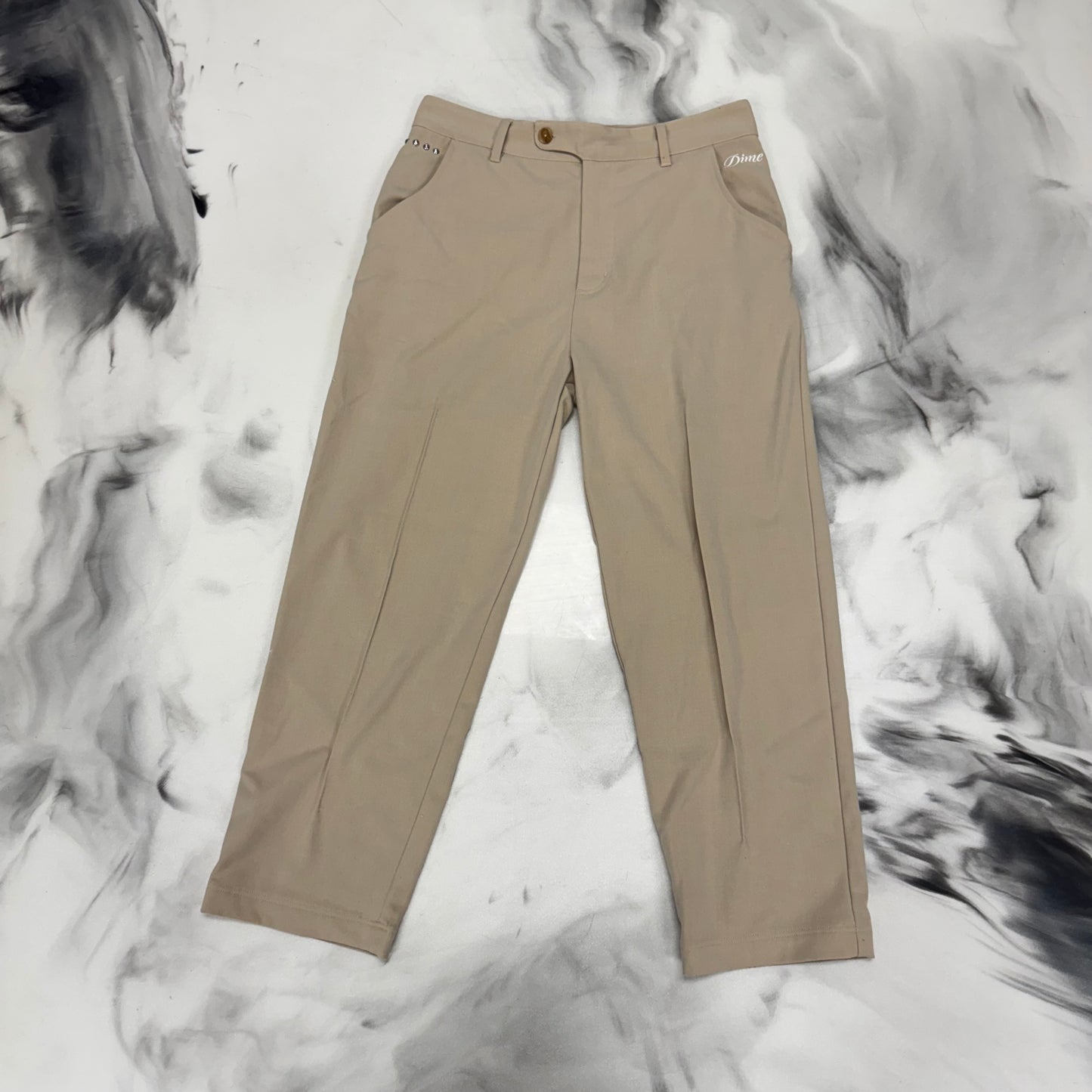 Dime Chino Beige Pants With Studs