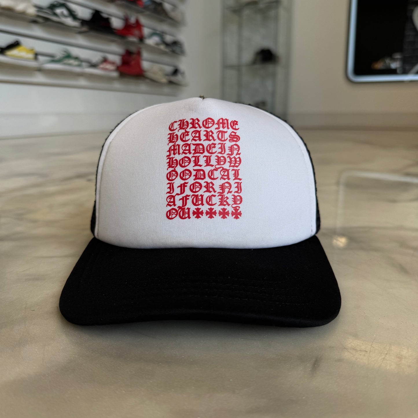 Chrome Hearts Eye Script Trucker Hat