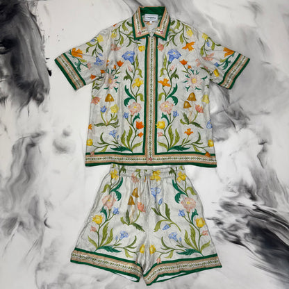 Casablanca L'Arche Fleurie Silk Shirt & Shorts