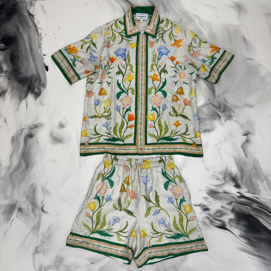 Casablanca L'Arche Fleurie Silk Shirt & Shorts