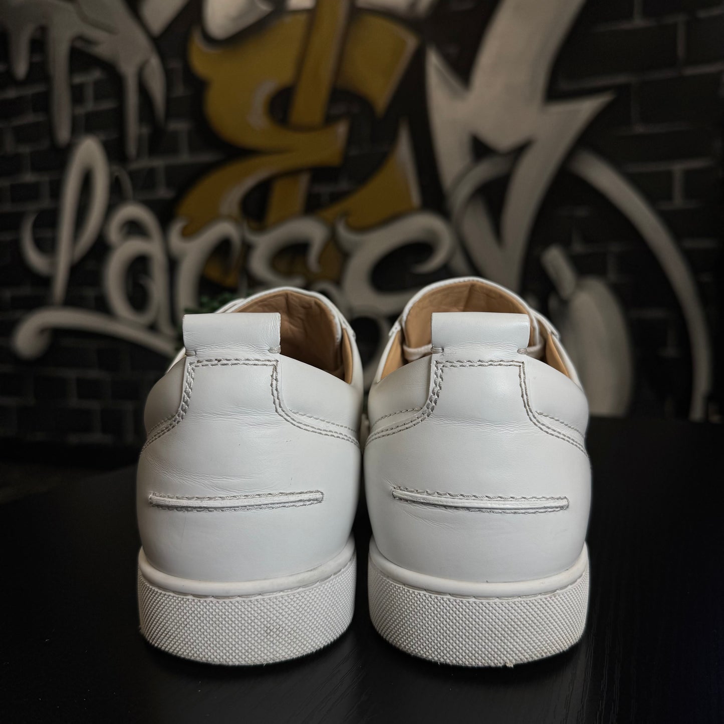 Louboutin Louis Junior Spikes Low White