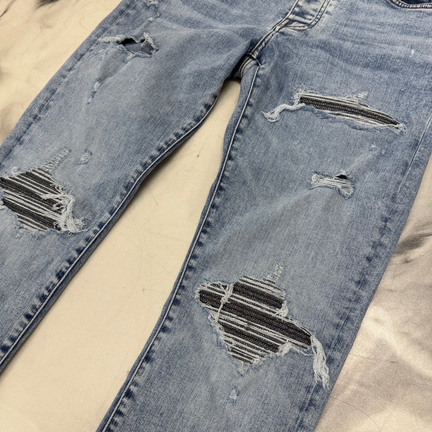 Amiri Jeans Shining Patches Blue