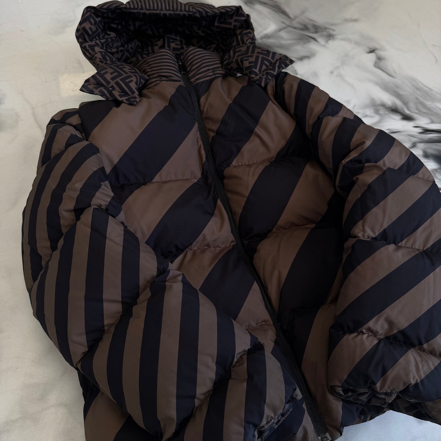 Fendi Reversible Piumino Zucca Striped Jacket