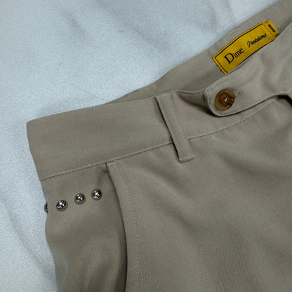 Dime Chino Beige Pants With Studs