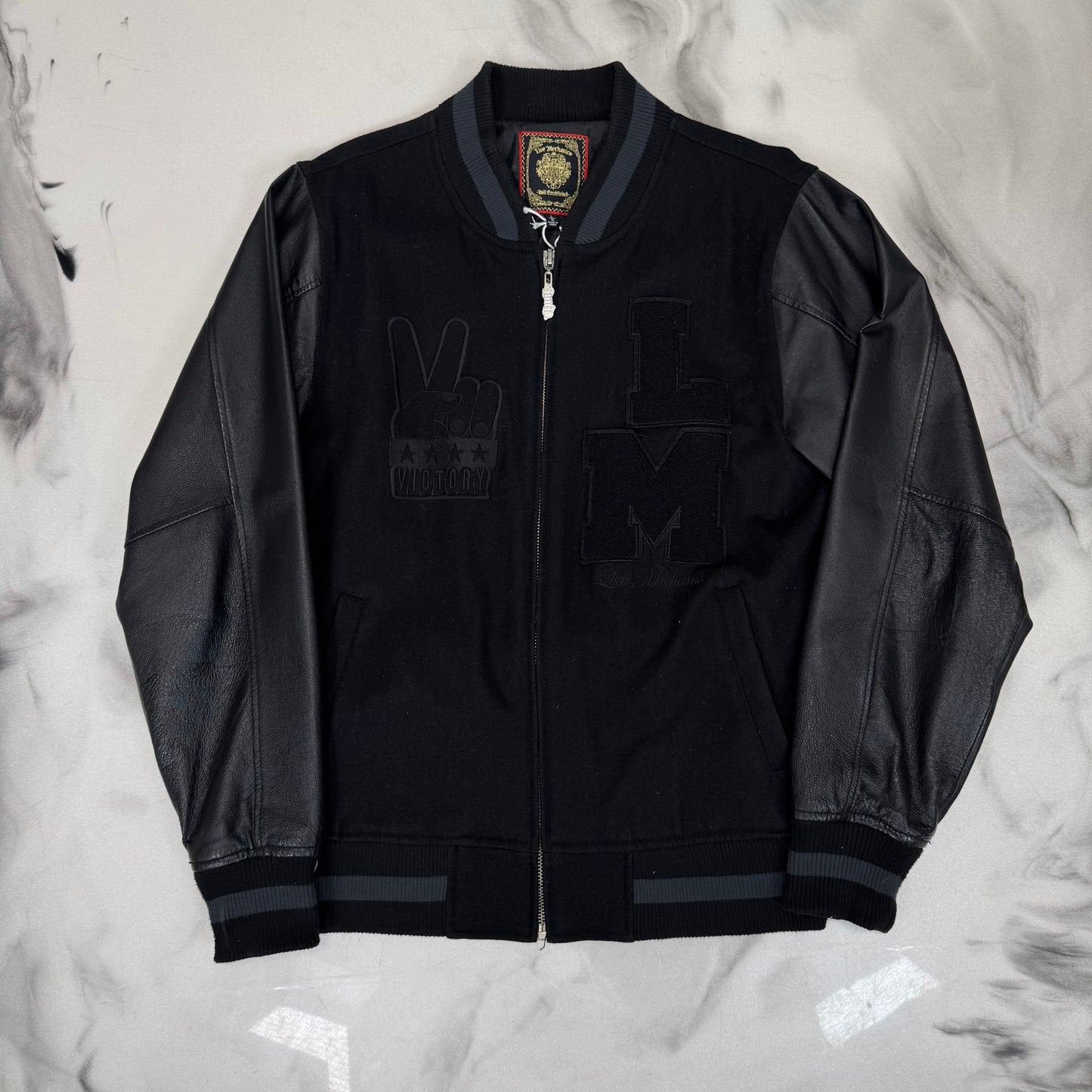 Live Mechanics Varsity Jacket Black