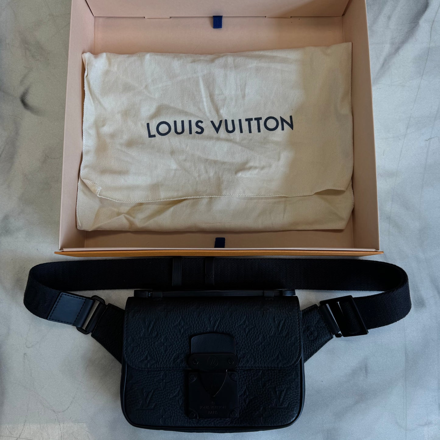 Louis Vuitton Embossed Belt Bag Black