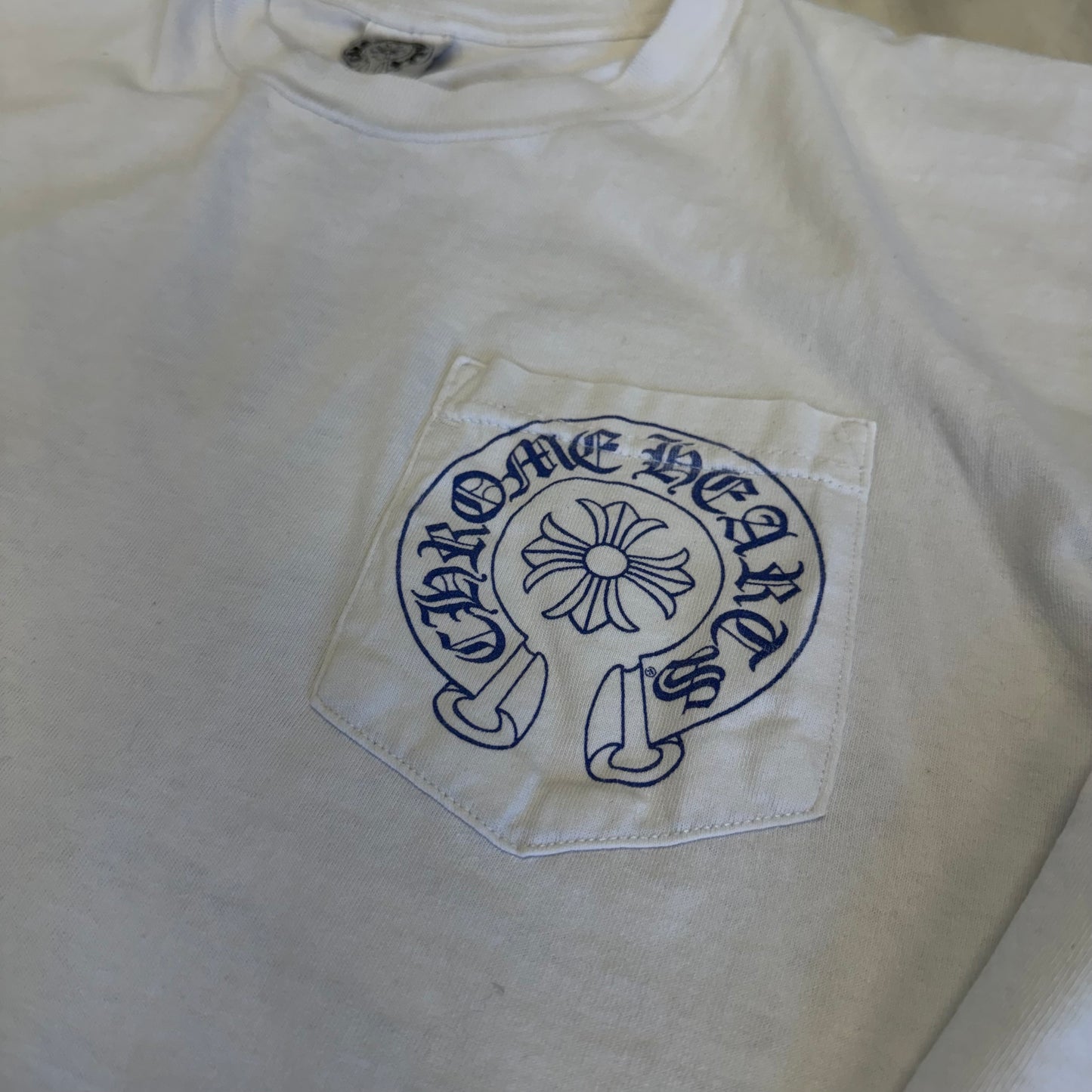 Chrome Hearts Big Cross Back Logo White/Blue