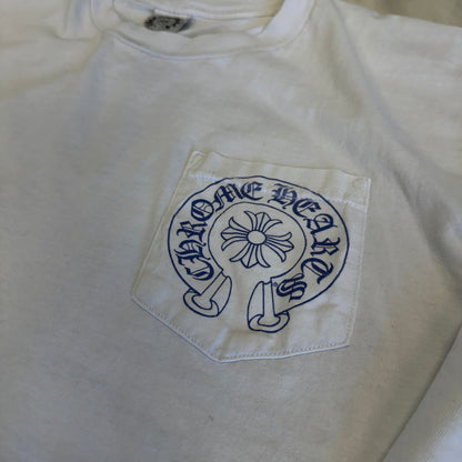 Chrome Hearts Big Cross Back Logo White/Blue