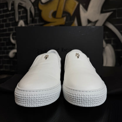 Chrome Hearts Dagger Slip On White Leather