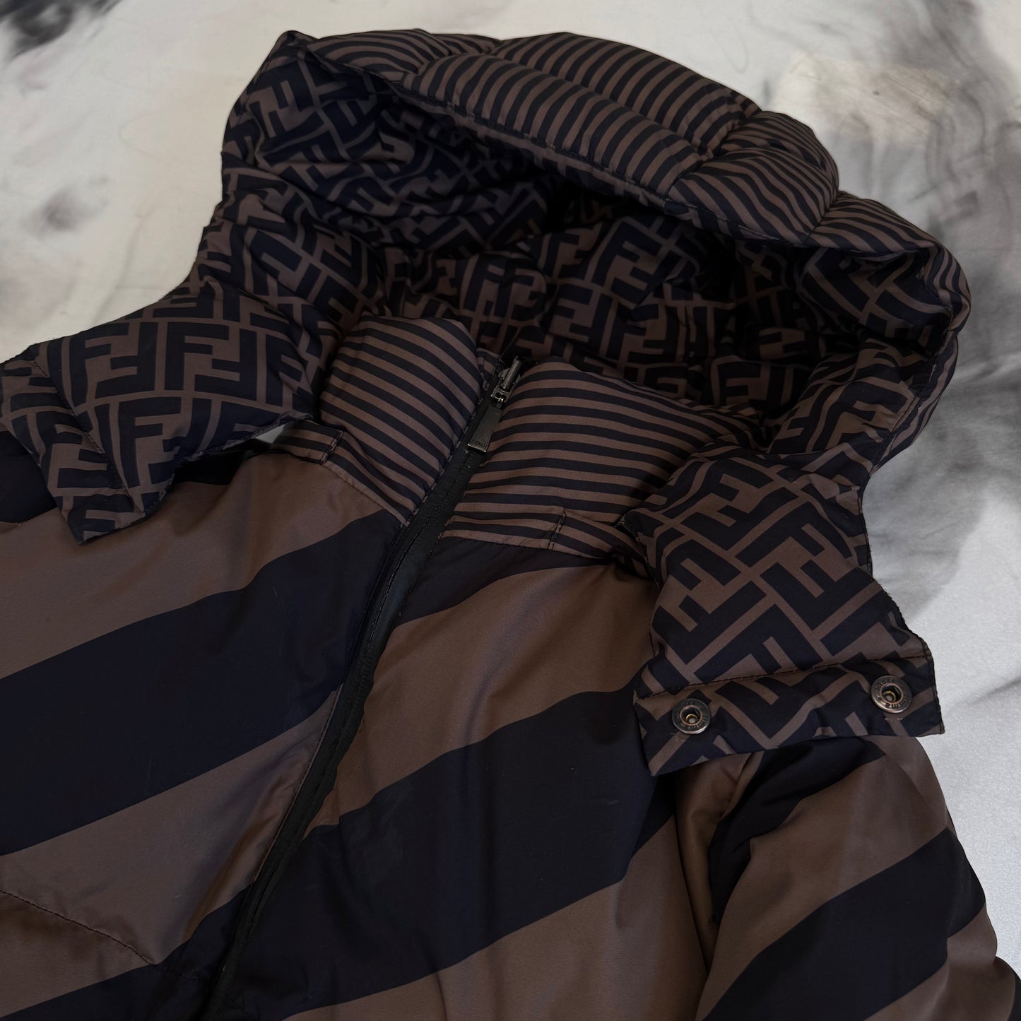 Fendi Reversible Piumino Zucca Striped Jacket
